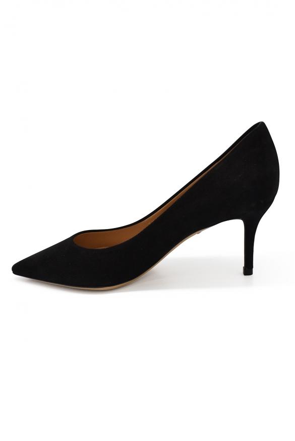 Luxury Shoes For Women   Salvatore Ferragamo Black Suede Pumps商品第4张图片规格展示