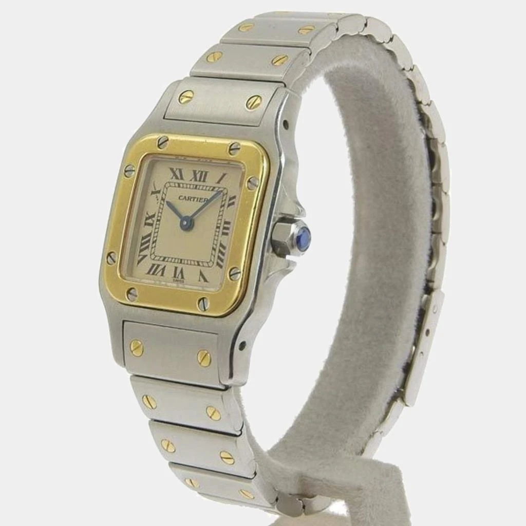 商品[二手商品] Cartier|Cartier Silver 18k Yellow Gold And Stainless Steel Santos Galbee 1567 Women's Wristwatch 24 mm,价格¥23687,第3张图片详细描述