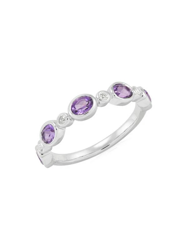 商品Saks Fifth Avenue|14K White Gold, Amethyst & White Topaz Studded Ring,价格¥4143,第1张图片