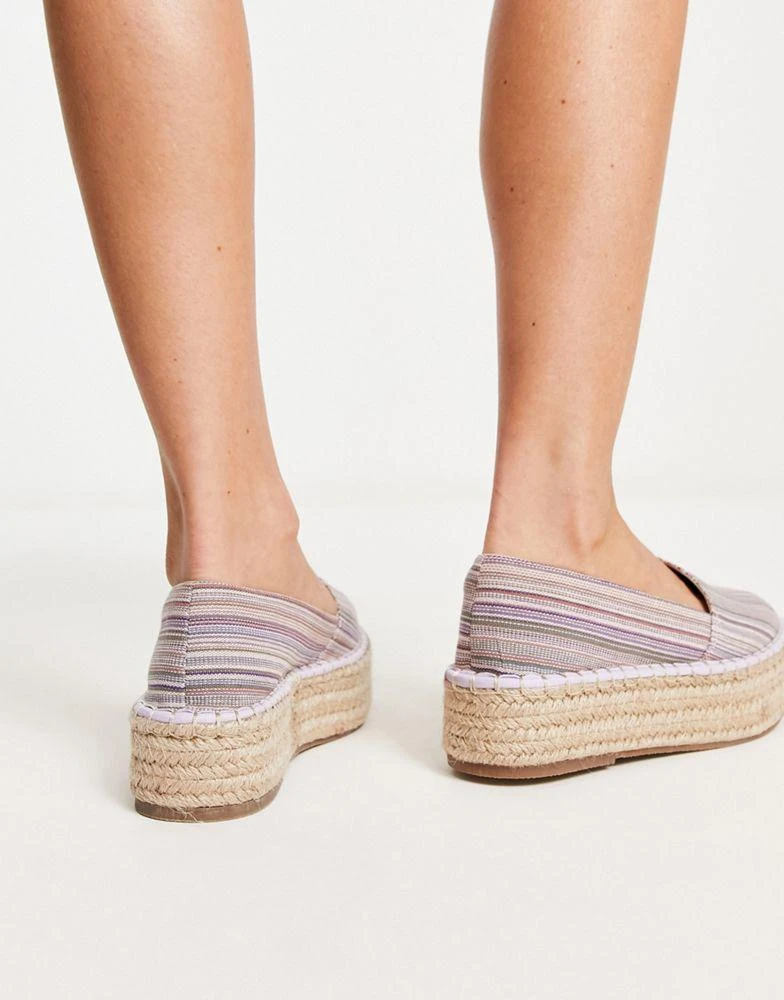 商品ASOS|ASOS DESIGN Journal flatform toe cap espadrille in purple mix,价格¥124,第4张图片详细描述