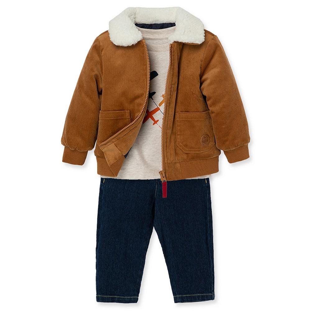 Baby Boys Corduroy Jacket, T-shirt and Jeans, 3-Piece Set商品第3张图片规格展示