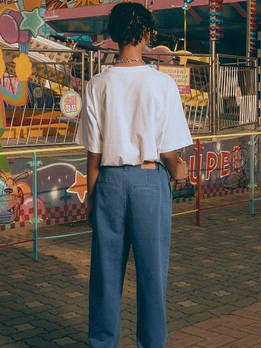 商品EN OR|Wide Pin Tuck Color Jean - Blue,价格¥673,第4张图片详细描述