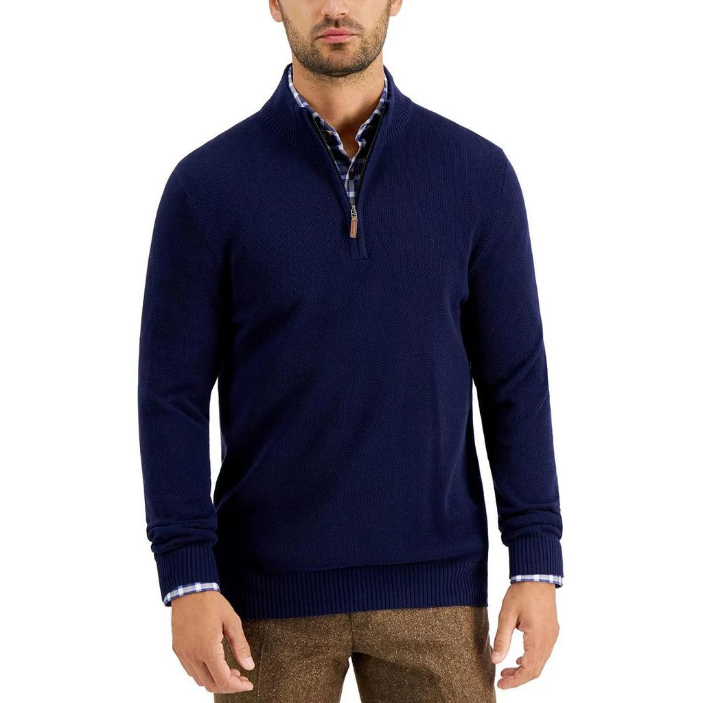 Club Room Mens Cotton 1/4 Zip Pullover Sweater 商品