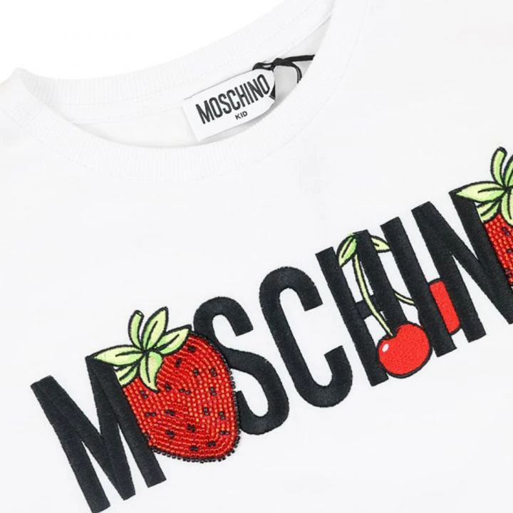 商品Moschino|White Fruit Logo Maxi T Shirt,价格¥389,第2张图片详细描述