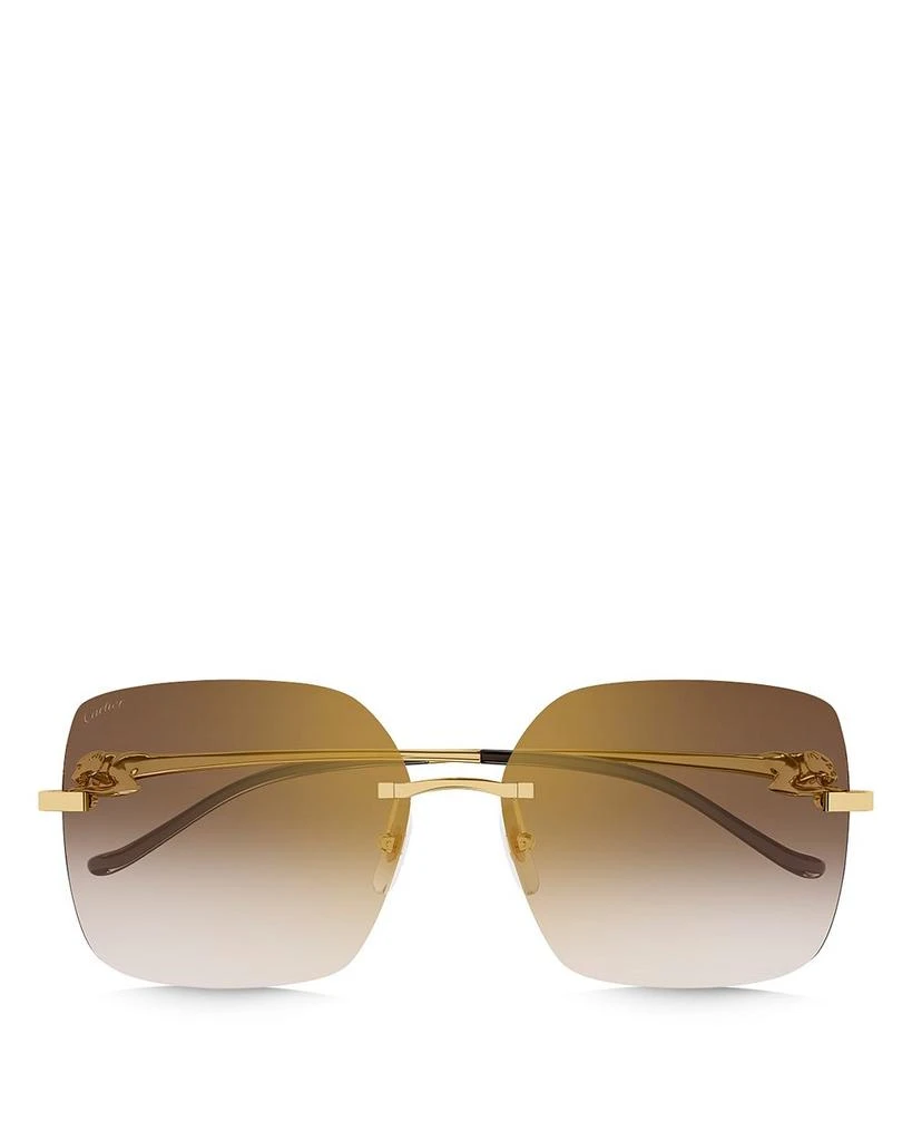 Panthere Classic 24K Gold Plated Rimless Square Sunglasses, 60mm 商品