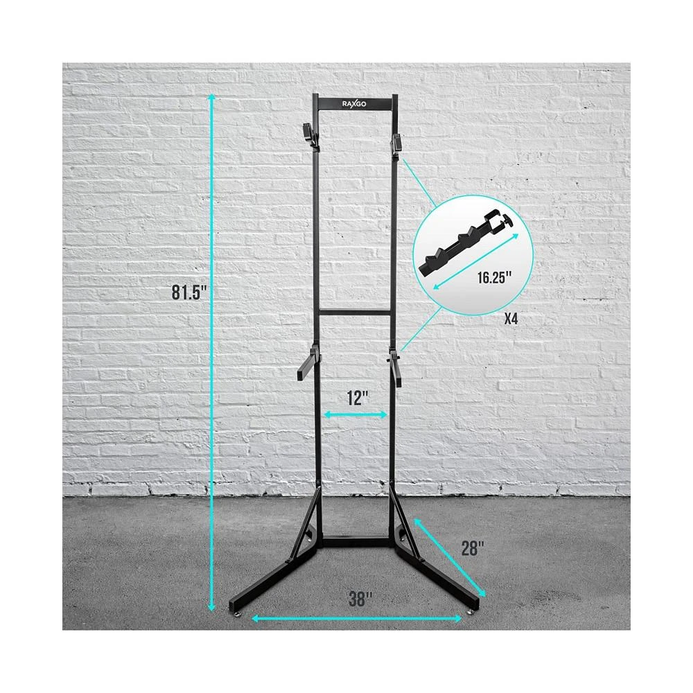 商品Raxgo|Freestanding Garage Bike Rack, 4 Bike Rack with Hooks,价格¥1117,第2张图片详细描述