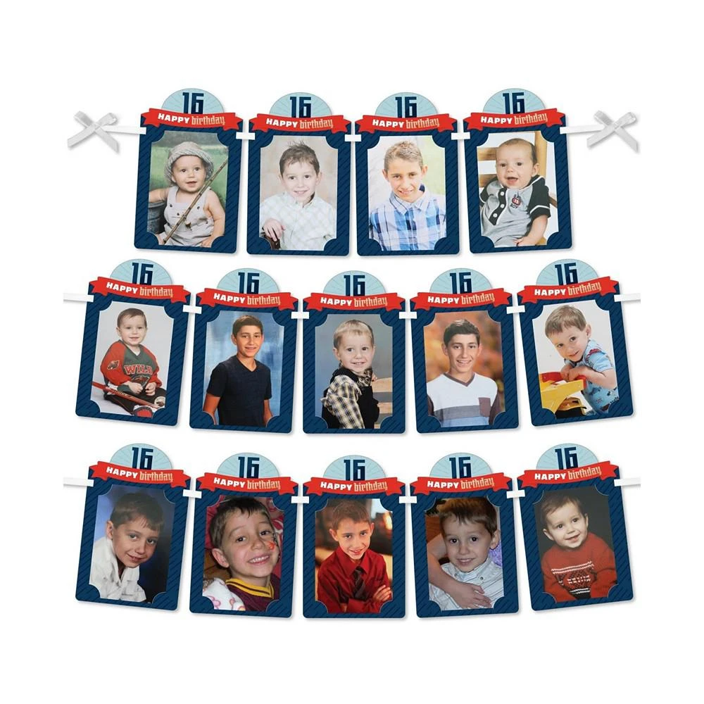 商品Big Dot of Happiness|Boy 16th Birthday - DIY Birthday Party Decor - Picture Display - Photo Banner,价格¥119,第1张图片