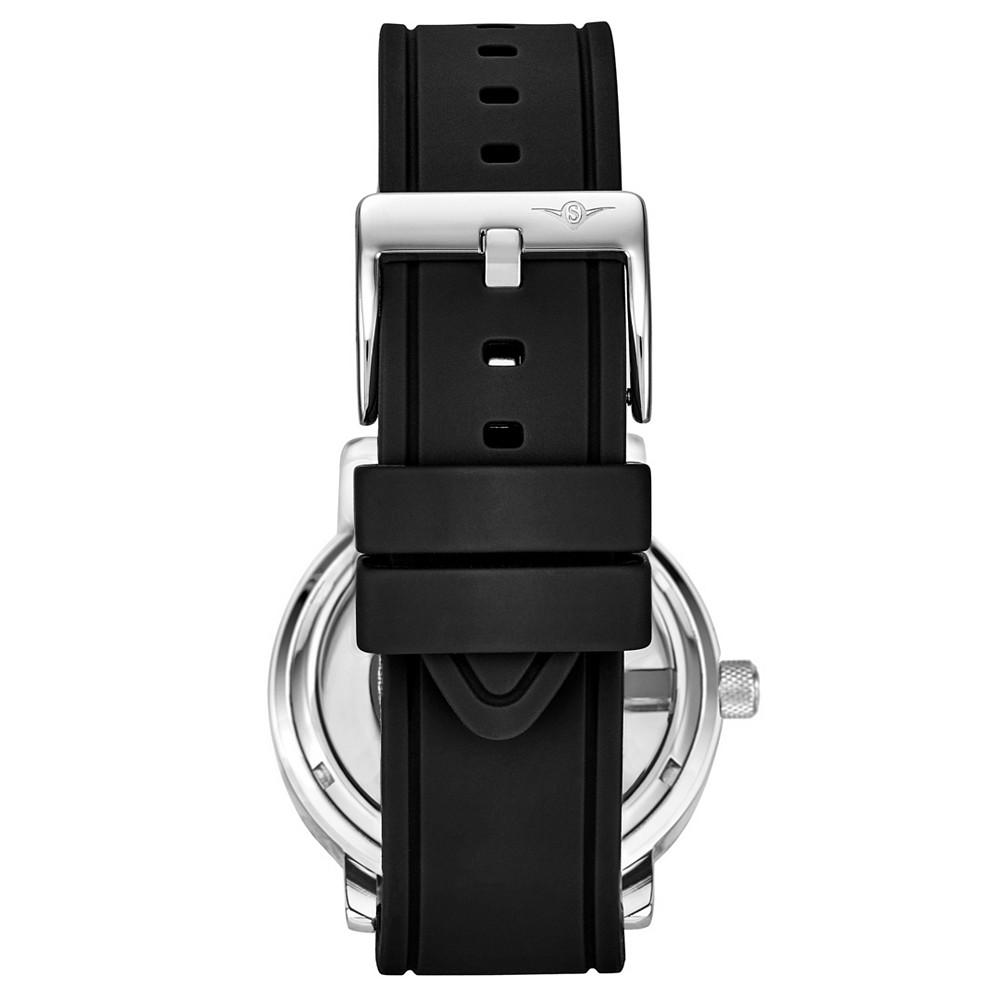 Men's Black Rubber Silicone Strap Watch 42mm商品第2张图片规格展示