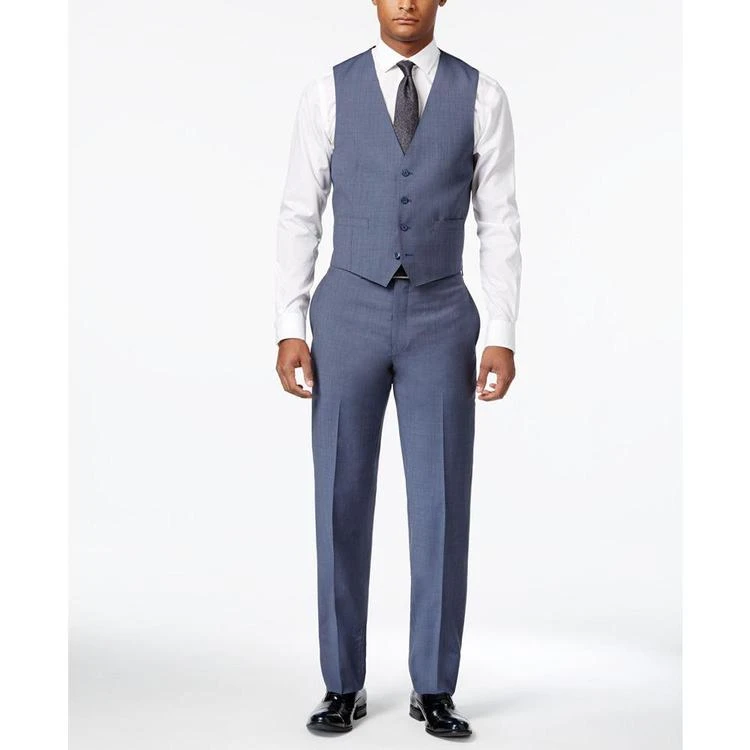 商品Calvin Klein|Men's Extra-Slim Fit Light Blue Neat Vested Suit,价格¥1465,第3张图片详细描述