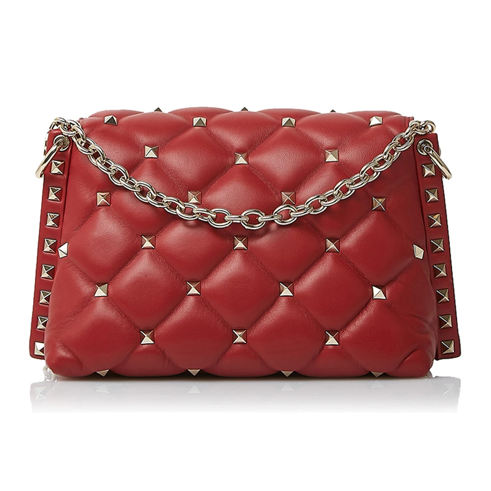 VALENTINO 女士红色铆钉单肩包 RW2B0C72-NAP-0RO 商品