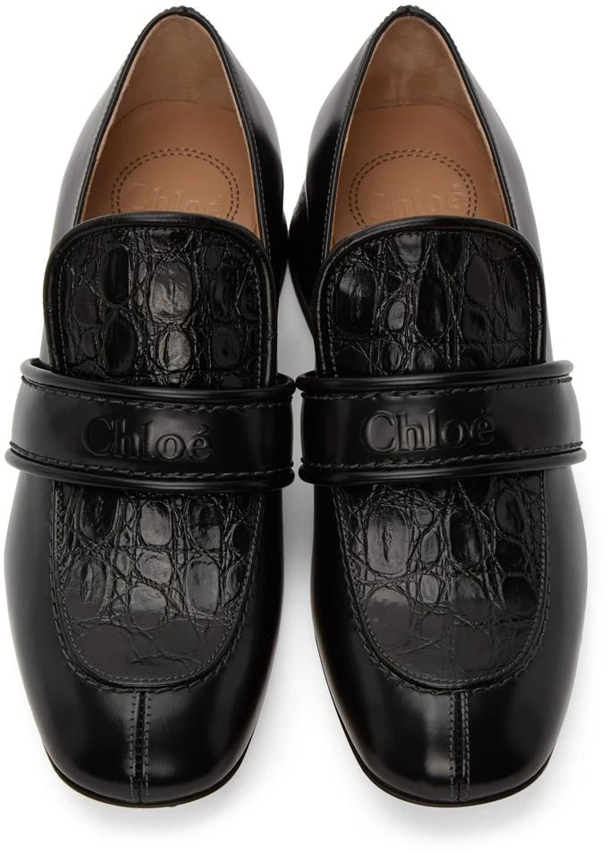 商品Chloé|Black Croc Cheryl Loafers,价格¥2114,第5张图片详细描述