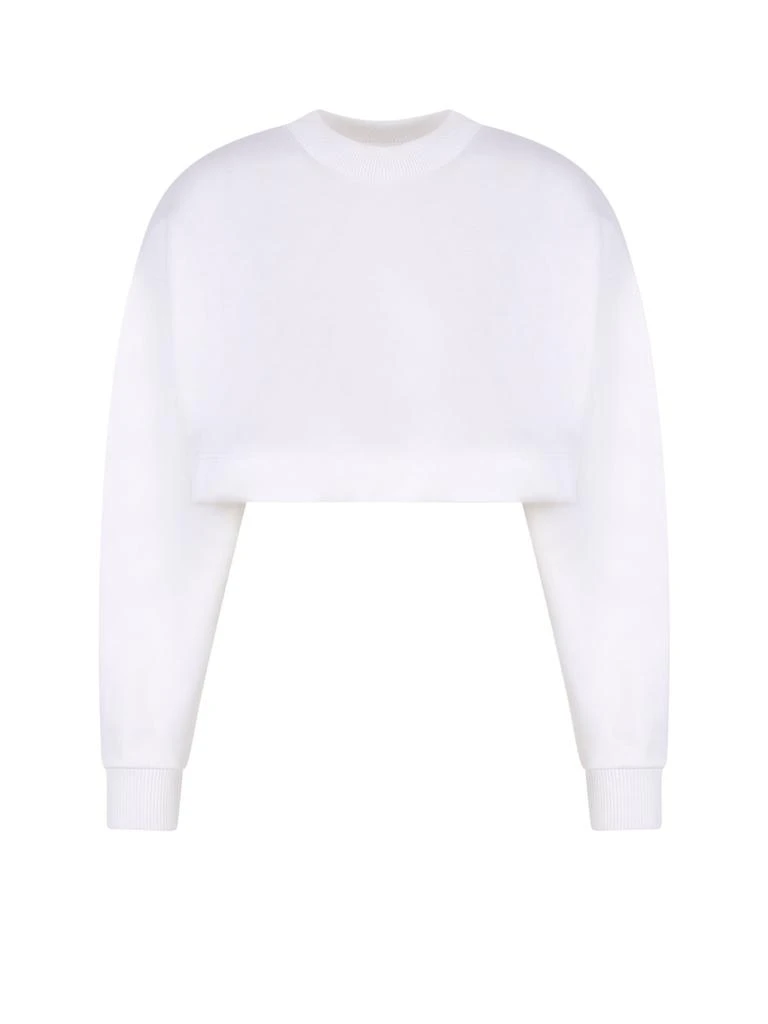 商品Alexander McQueen|Alexander McQueen Long Sleeved Crewneck Cropped Sweatshirt,价格¥3735,第1张图片