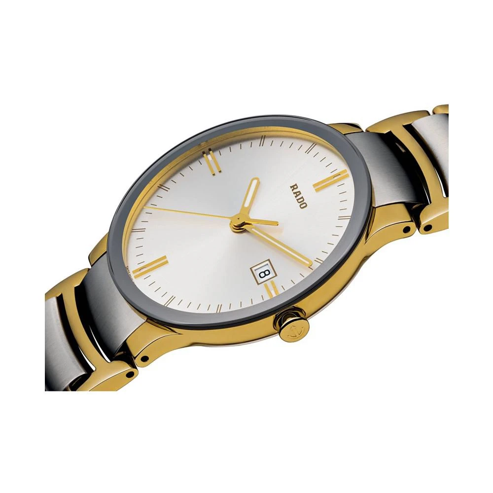 商品Rado|Watch, Unisex Swiss Centrix Two-Tone Stainless Steel Bracelet 38mm R30931103,价格¥6224,第2张图片详细描述
