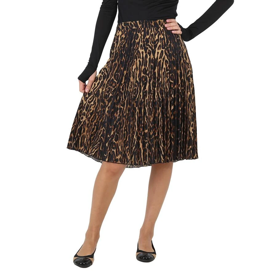 商品Burberry|Ladies Rersby Leopard Print Pleated Skirt,价格¥1392,第1张图片