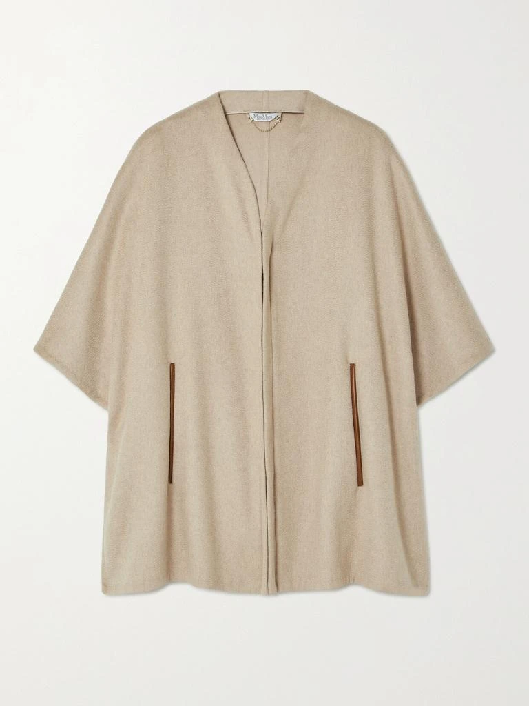 商品Max Mara|Aris 人造皮革边饰羊绒披风,价格¥13290,第1张图片