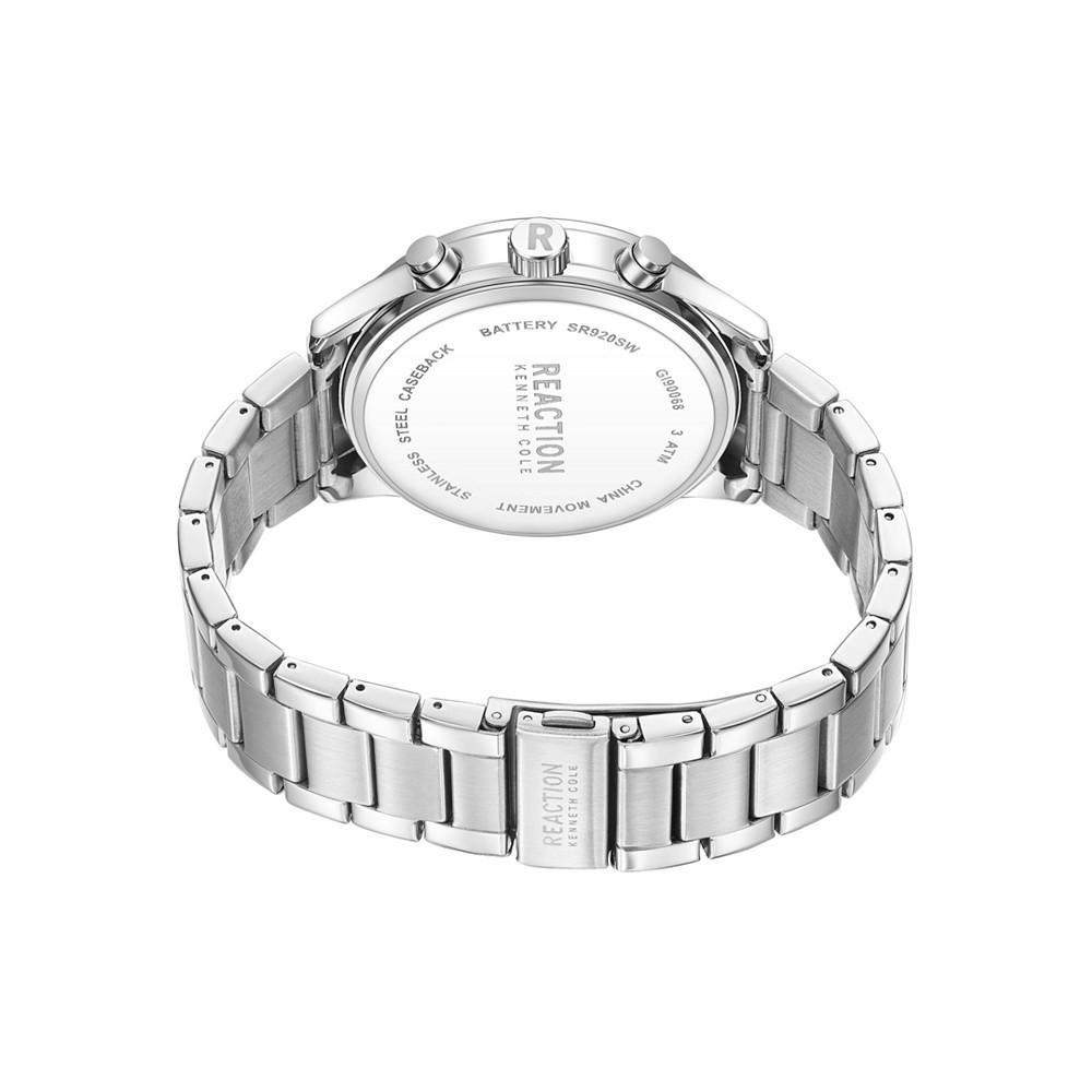 Men's Dress Sport Silver-tone Stainless Steel Bracelet Watch, 47mm商品第2张图片规格展示