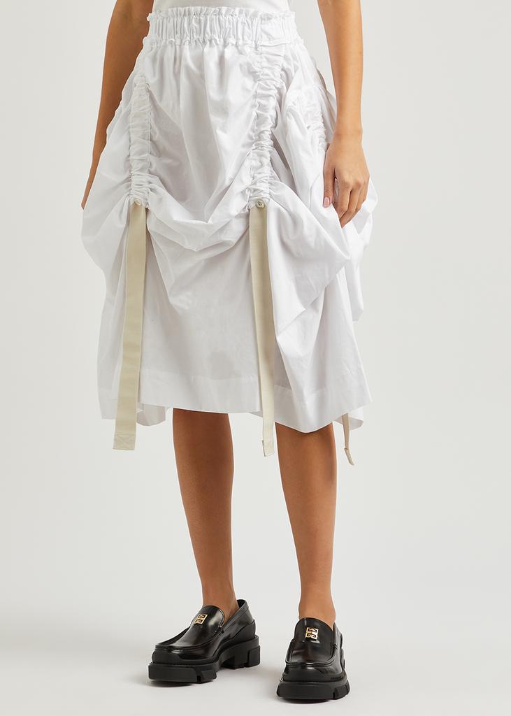 Ruched cotton-poplin skirt商品第2张图片规格展示