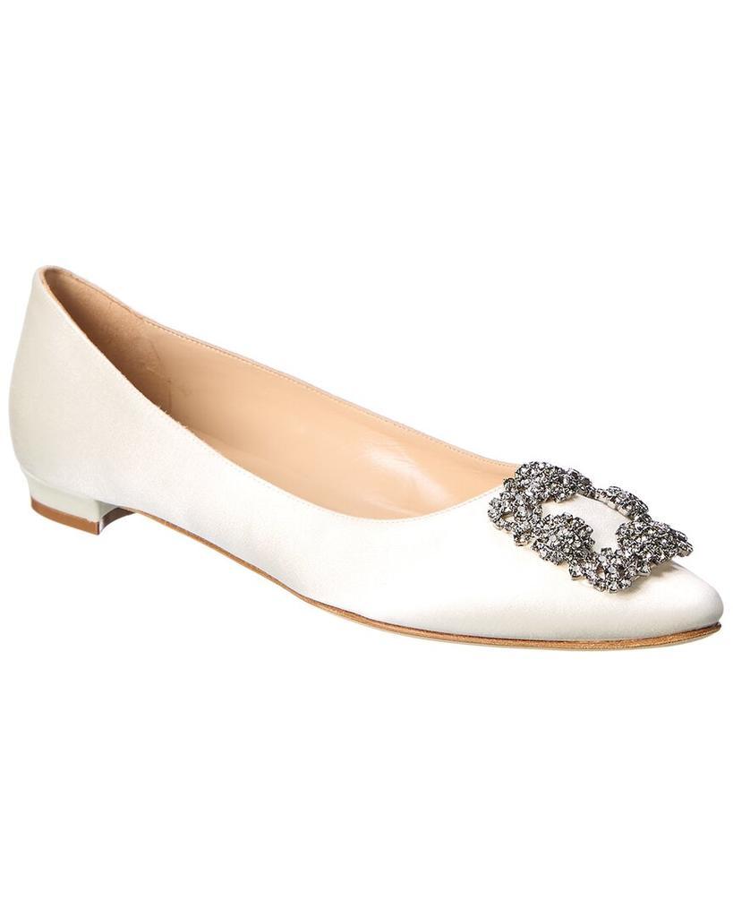 商品Manolo Blahnik|Manolo Blahnik Hangisi Satin Flat,价格¥6002,第1张图片