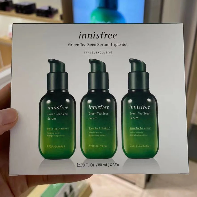 商品Innisfree|【SAvenue】(保税仓直发)悦诗风吟innisfree 绿茶籽肌底精华补水保湿小绿瓶80m*3支装(提示：保税仓货品一人不可超过5单)  880961285995003 WH,价格¥144,第1张图片