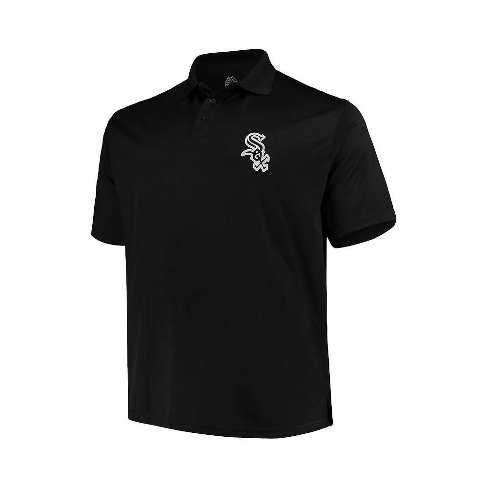 商品Majestic|Men's Black Chicago White Sox Big and Tall Solid Birdseye Polo Shirt,价格¥178,第3张图片详细描述
