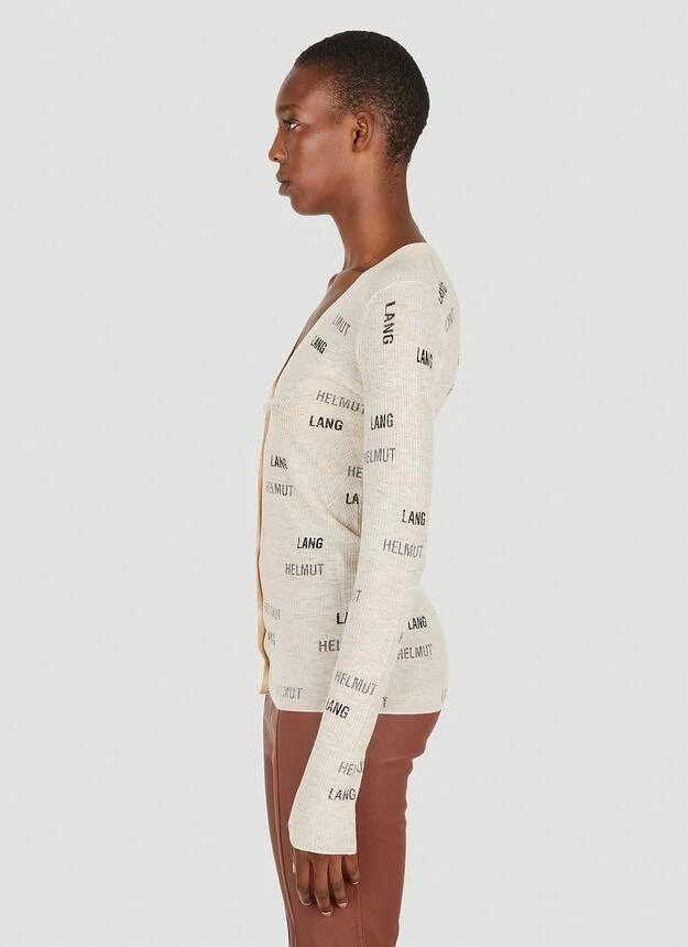 商品Helmut Lang|Logo Print Cardigan in Cream,价格¥2806,第3张图片详细描述