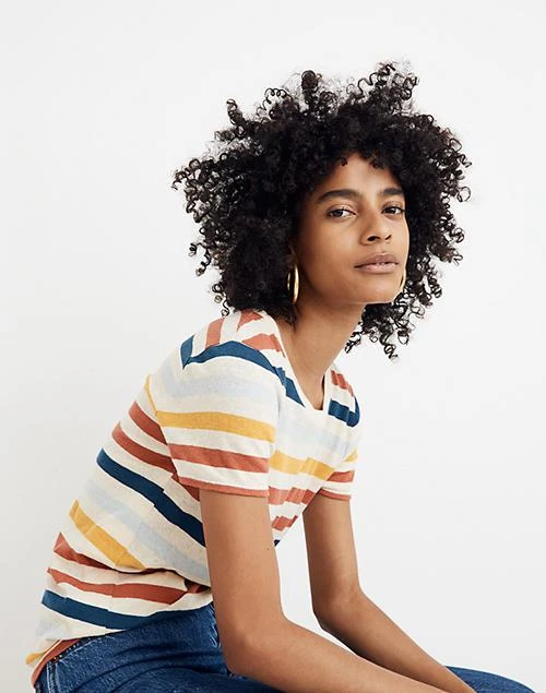 商品Madewell|Lo-Fi Shrunken Tee in Jay Stripe,价格¥159,第2张图片详细描述