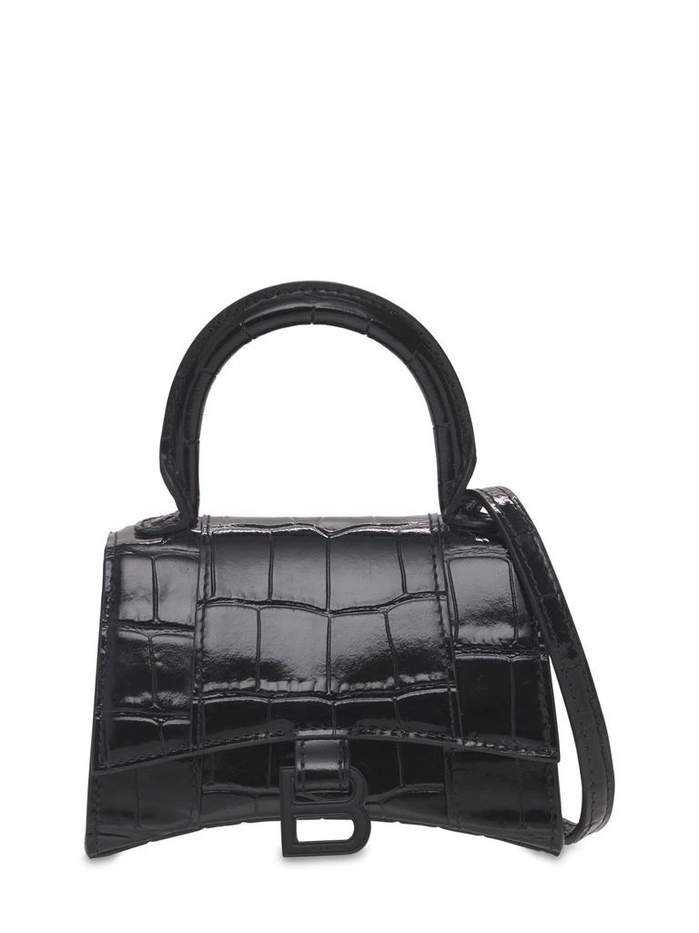 商品Balenciaga|Mini Hourglass Croc Embossed Leather Bag,价格¥9667,第1张图片