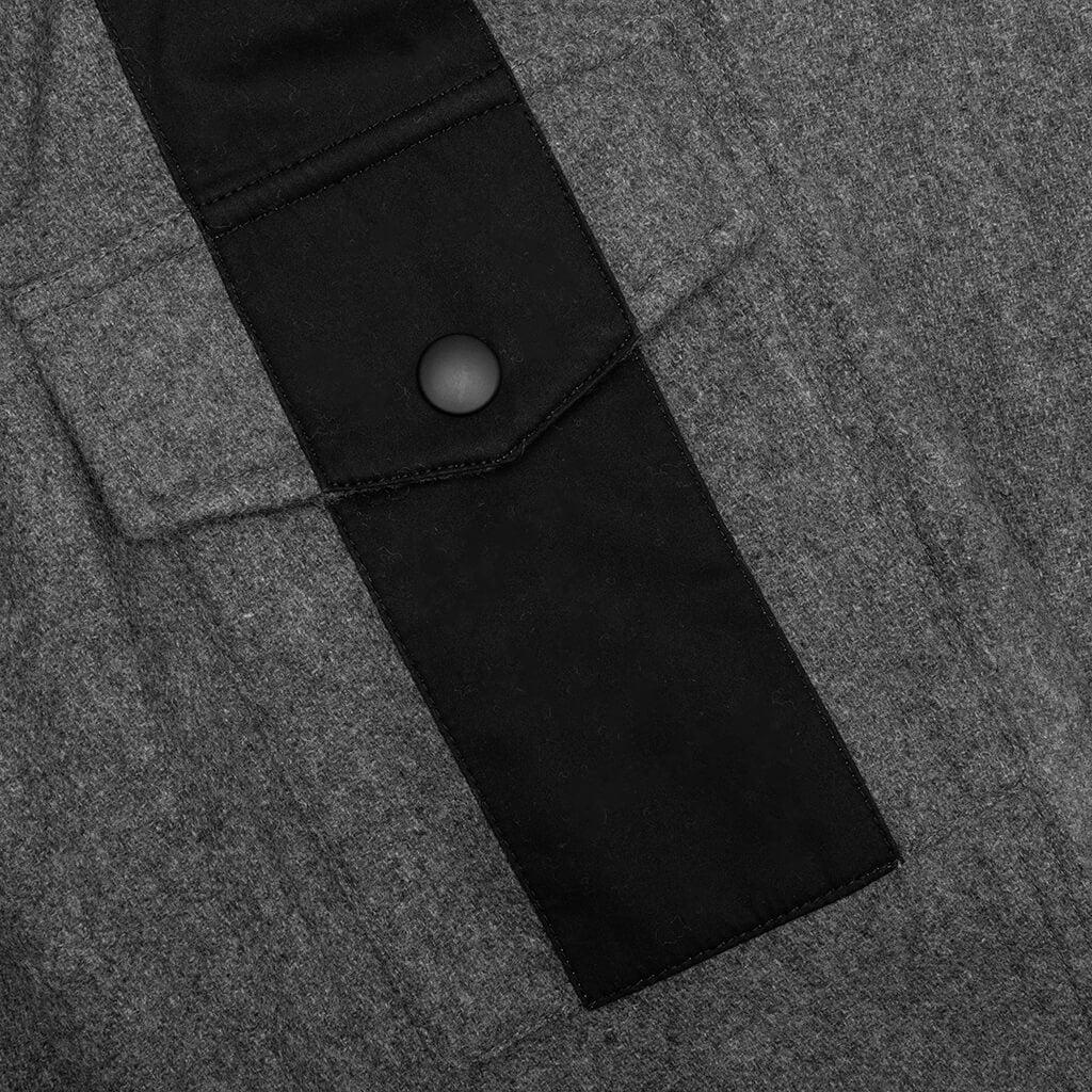Helmut Lang Wool Flannel Shirt - Grey Melange商品第5张图片规格展示