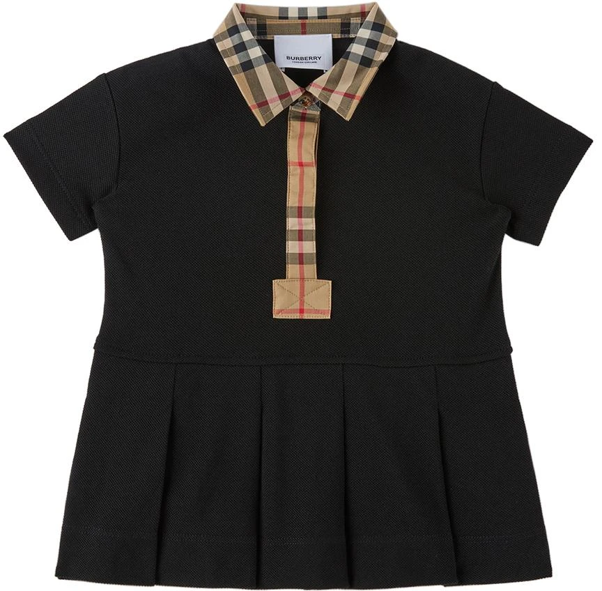 商品Burberry|黑色 Vintage Check Trim 婴儿连衣裙,价格¥2240,第1张图片