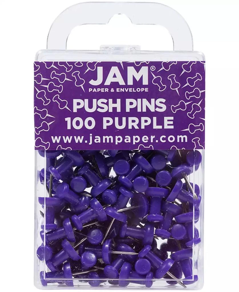 商品JAM Paper|Colorful Push Pins - Pushpins - 100 Per Pack,价格¥83,第1张图片