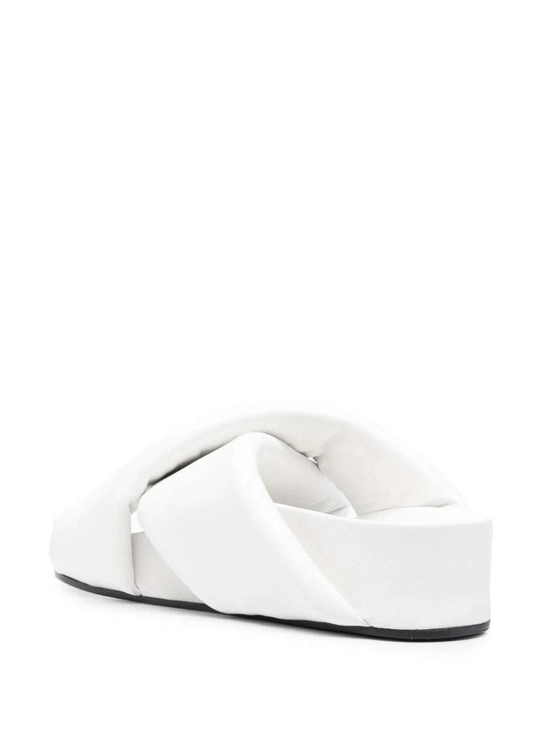 商品Jil Sander|Jil Sander Woman's White Leather Crossed Straps Mules,价格¥2280,第3张图片详细描述