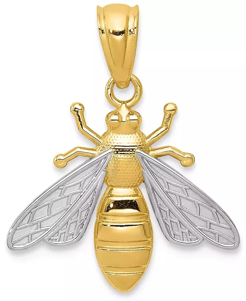 商品Macy's|Two-Tone Bee Charm Pendant in 14k Gold,价格¥748,第1张图片