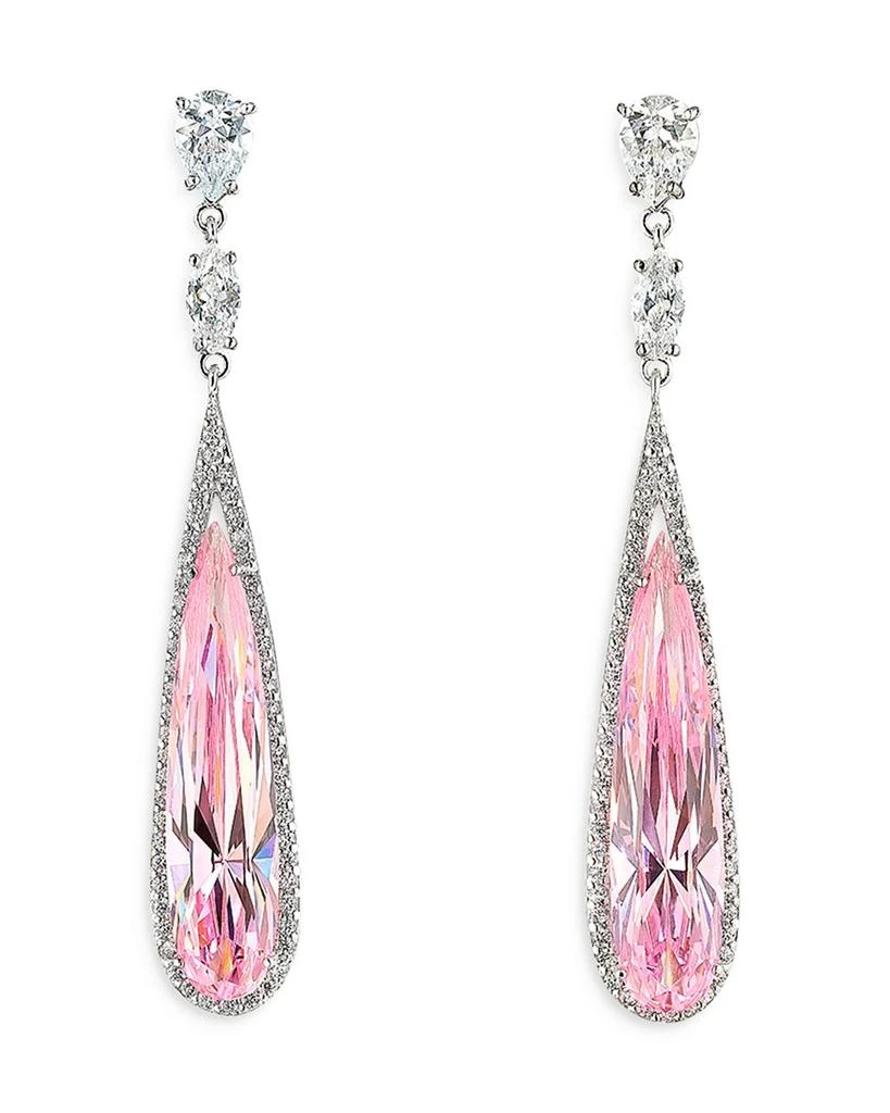 商品Anabela Chan|18K White Gold Plated Sterling Silver Constellation Collection Simulated Pink Sapphire & Diamond Shard Earrings,价格¥17292,第1张图片详细描述