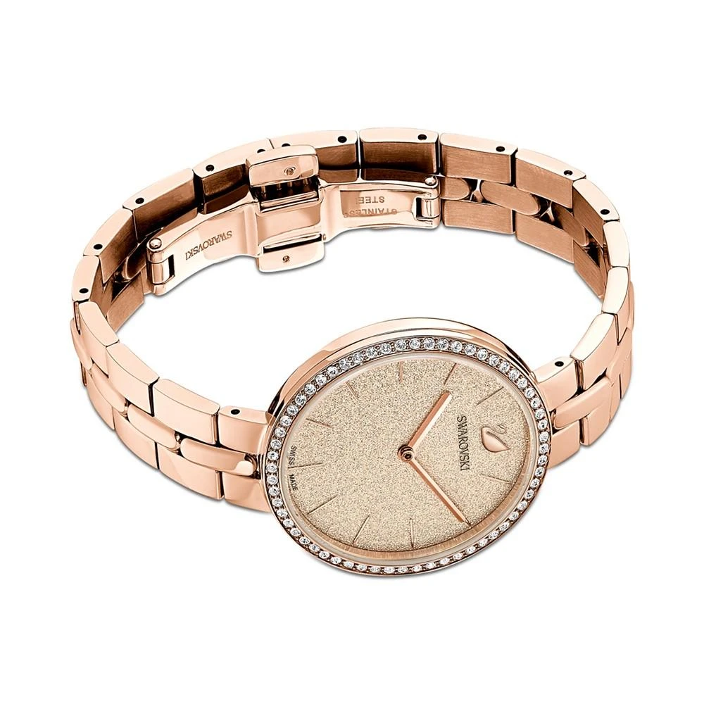 商品Swarovski|Women's Swiss Cosmopolitian Rose Gold-Tone Stainless Steel PVD Bracelet Watch 35mm,价格¥2485,第4张图片详细描述
