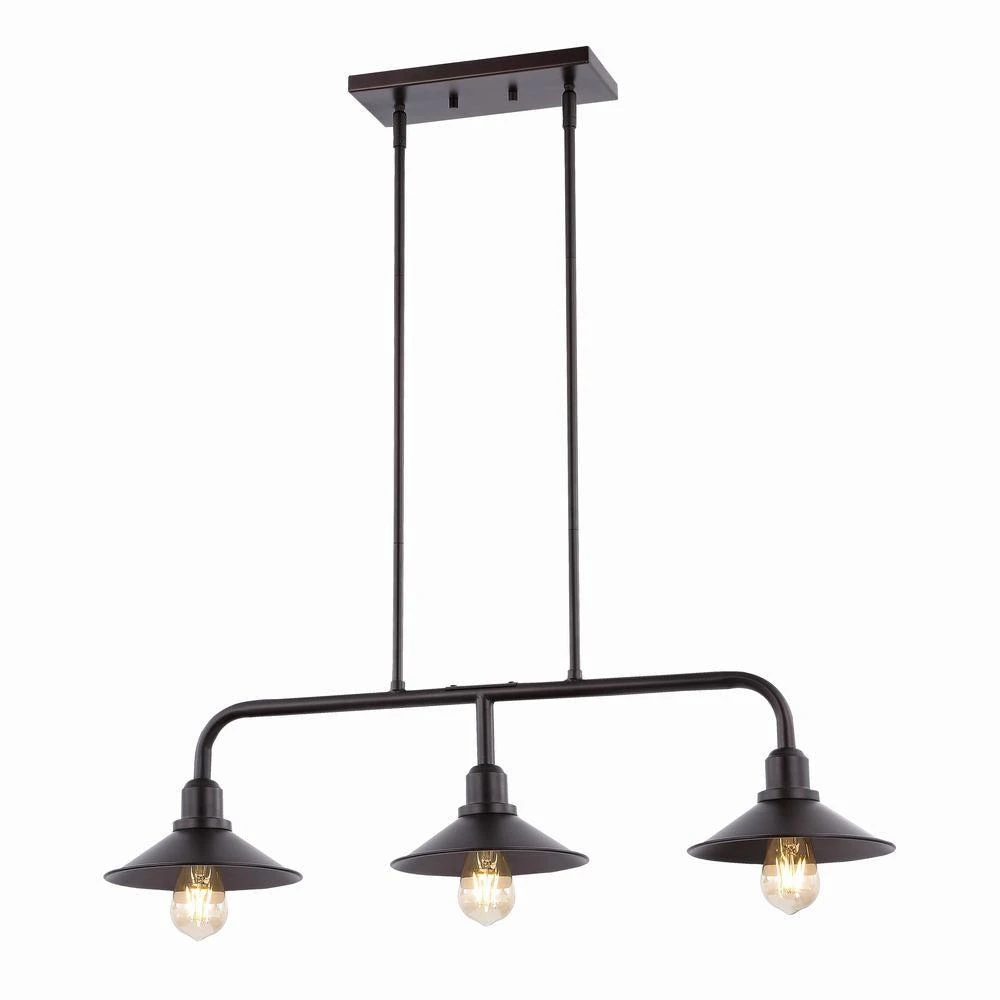 商品JONATHAN Y|Cade 34.25" 3-Light  Metal Farmhouse Industrial LED Pendant,价格¥1278,第2张图片详细描述