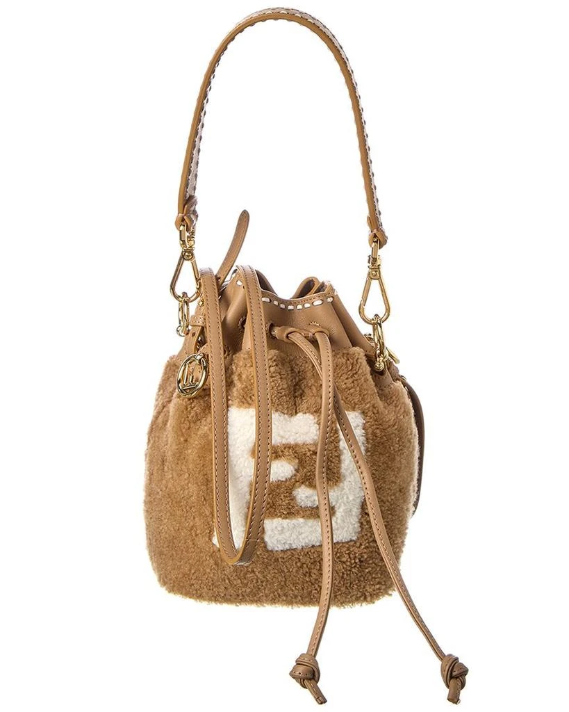 商品Fendi|FENDI Mon Tresor Mini Shearling & Leather Bucket Bag,价格¥11130,第1张图片
