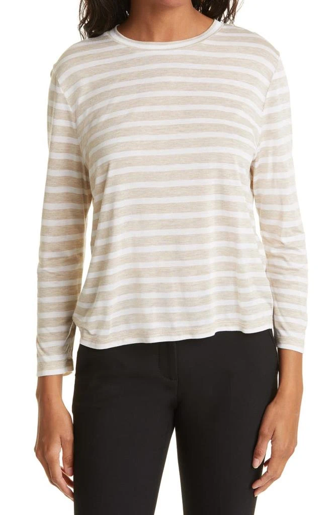 商品Vince|Stripe Bracelet Sleeve Crewneck T-Shirt,价格¥476,第1张图片