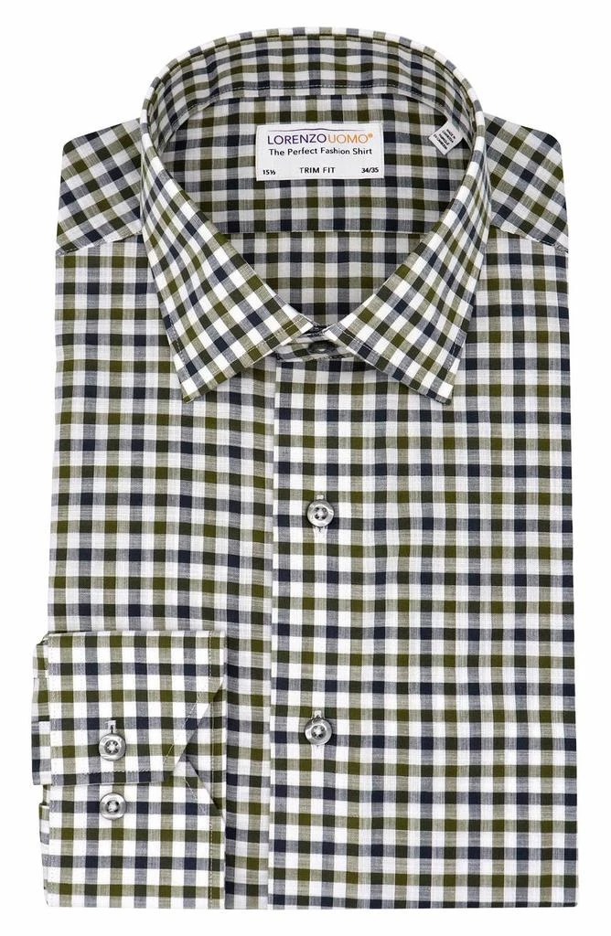 商品Lorenzo Uomo|Gingham Print Long Sleeve Trim Fit Shirt,价格¥378,第1张图片