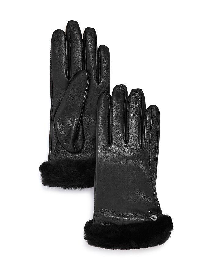 商品UGG|Shorty Shearling-Cuff Leather Tech Gloves,价格¥811,第1张图片