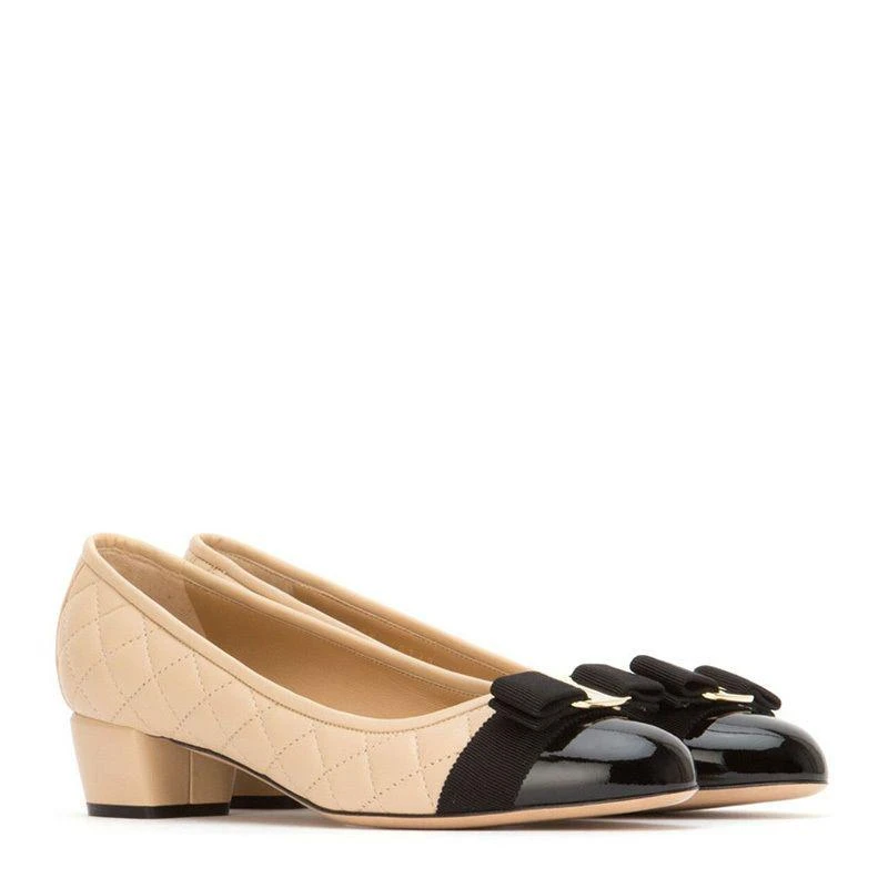 商品Salvatore Ferragamo|SALVATORE FERRAGAMO 拼色女士中跟鞋 01-M832-702227,价格¥6212,第2张图片详细描述