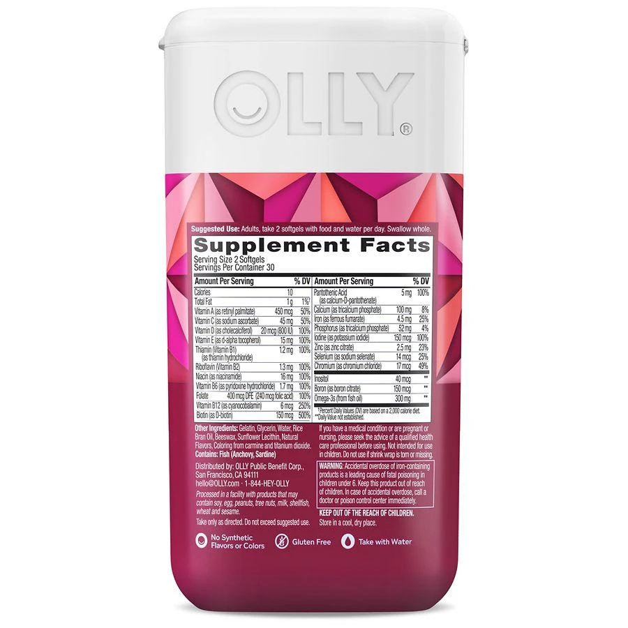 商品OLLY|Ultra Women's Multi Softgels,价格¥143,第2张图片详细描述