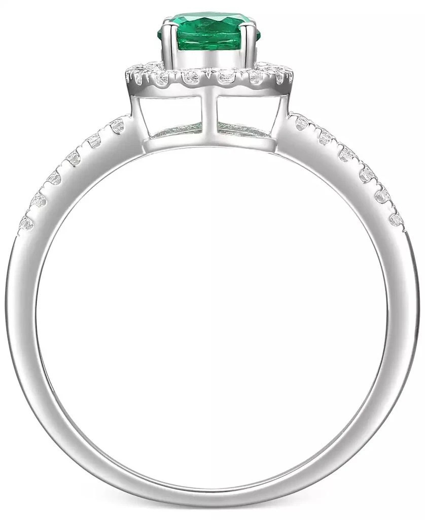 商品Macy's|Sapphire (5/8 ct. t.w.) & Diamond (1/5 ct. t.w.) Halo Ring in 14k White Gold (Also in Emerald & Ruby),价格¥5080,第3张图片详细描述