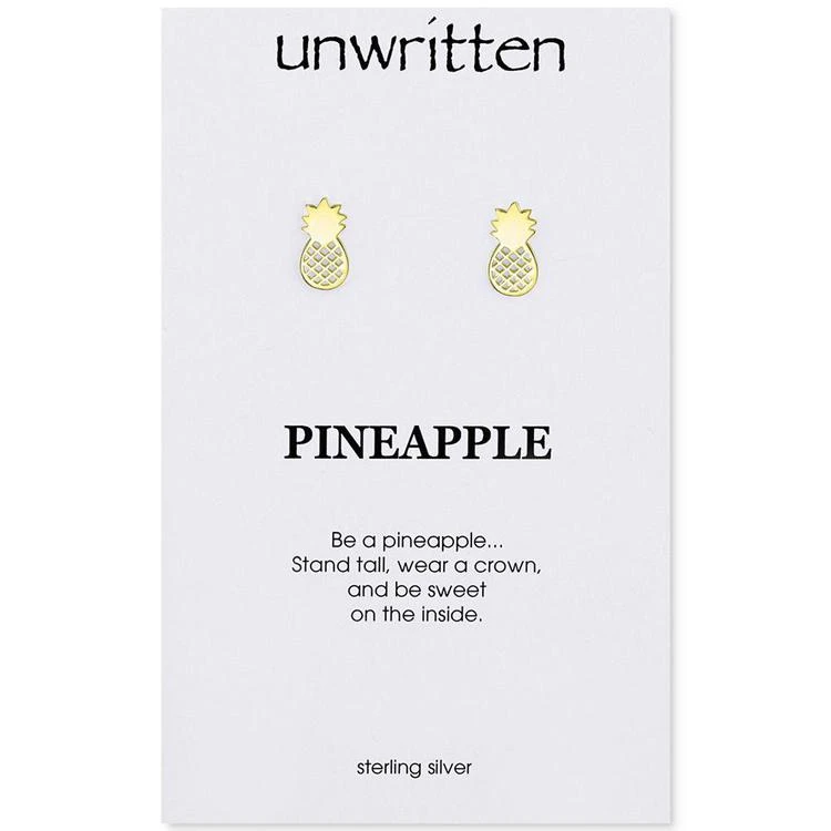 商品Unwritten|Pineapple Stud Earrings in Gold-Tone Sterling Silver,价格¥90,第1张图片