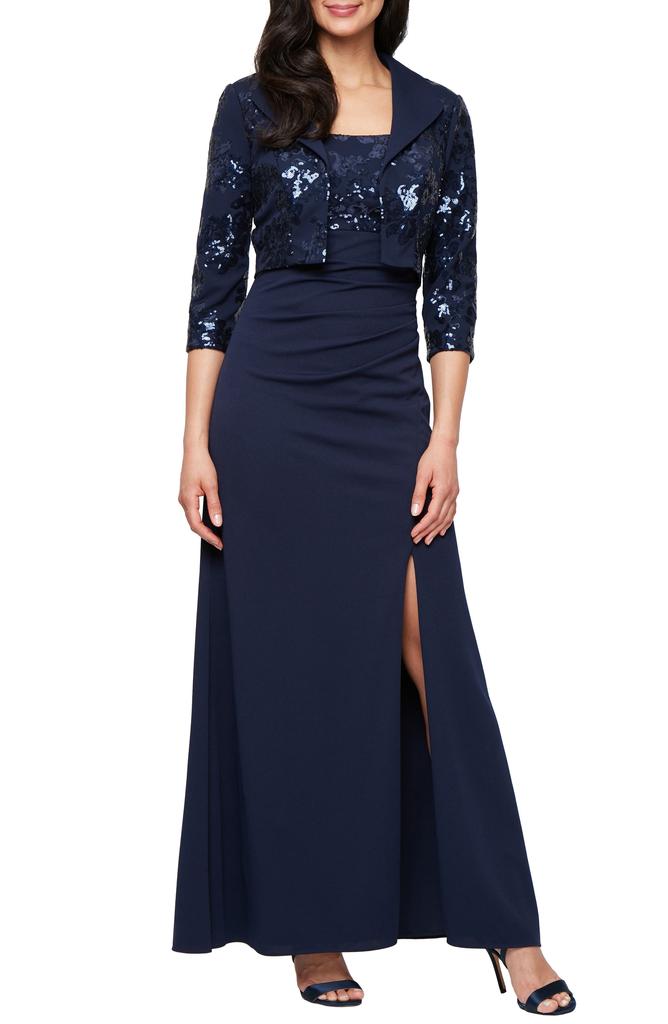 Alex Evenings Women's Sleeveless V-Neck Soutache Ball Gown - Dresses &  Skirts - Free Shipping - BeyondStyle