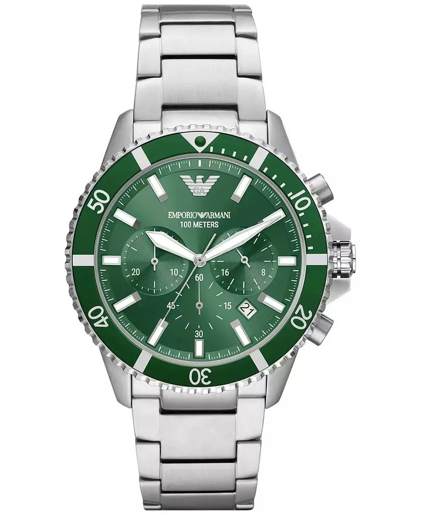 商品Emporio Armani|Men's Chronograph Stainless Steel Bracelet Watch 43mm,价格¥2827,第1张图片