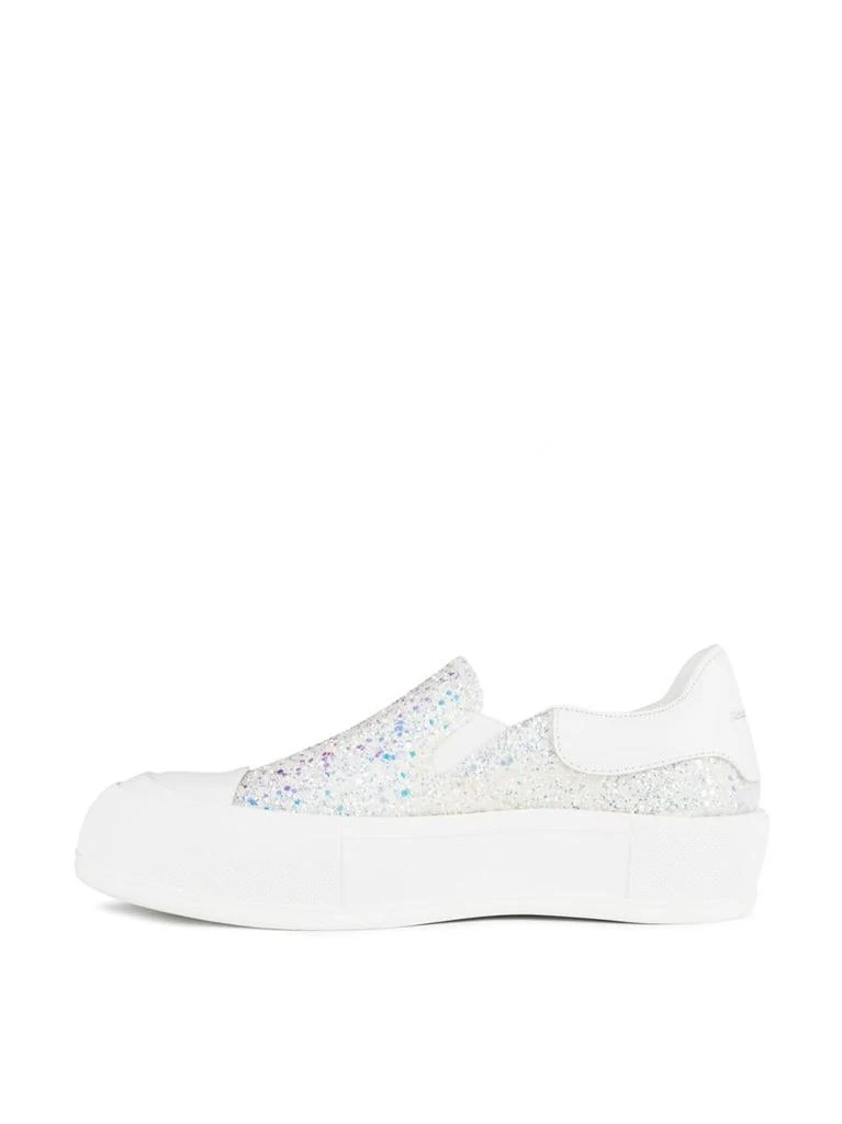 商品Alexander McQueen|ALEXANDER MCQUEEN Deck Plimsoll Glitter Slip On Sneakers,价格¥3702,第2张图片详细描述