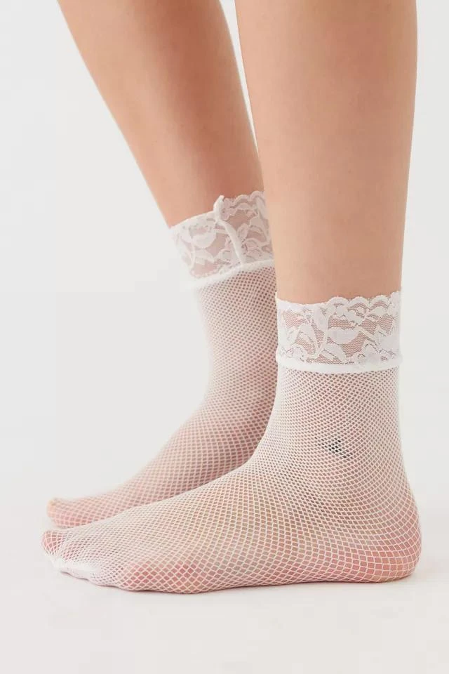 商品Urban Outfitters|Lace-Trimmed Fishnet Sock 2-Pack,价格¥75,第2张图片详细描述