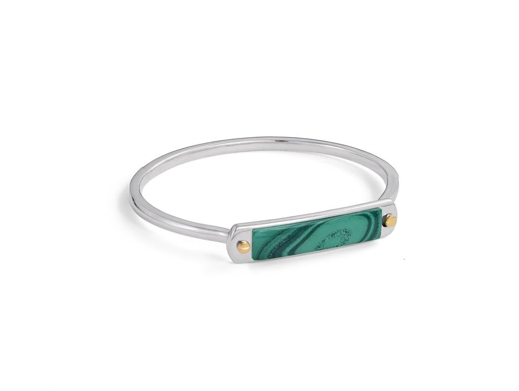 商品Monary|Malachite Small ID Cuff Bracelet in Sterling Silver,价格¥2271,第1张图片