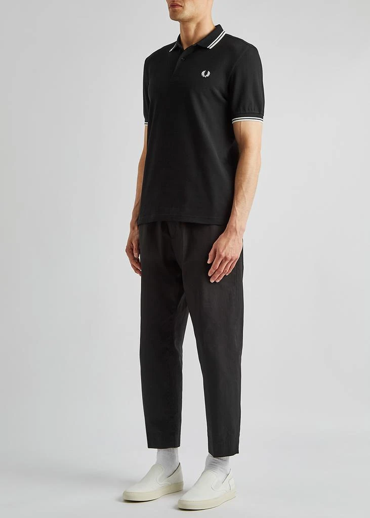 商品Fred Perry|M3600 black piqué cotton polo shirt,价格¥771,第4张图片详细描述