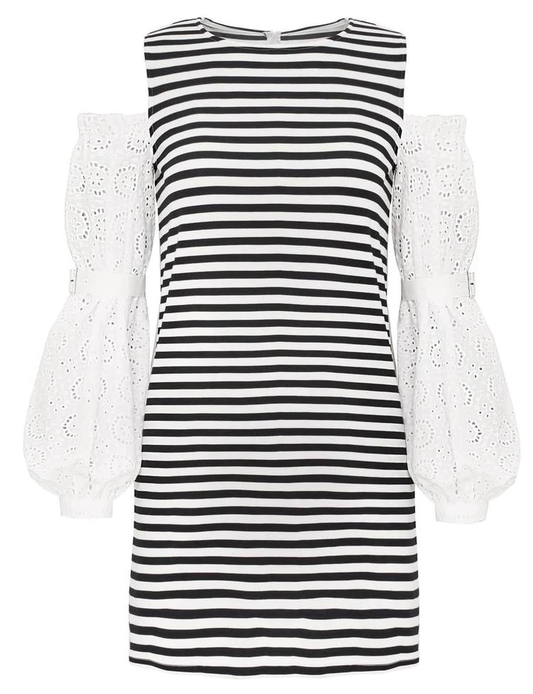 商品Pixie Market|Capri Stripe Cotton Eyelet Sleeve Dress,价格¥455,第4张图片详细描述